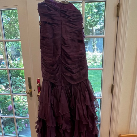 Mother of the Bride Strapless Eggplant color Evening Gown - Picture 3 of 3